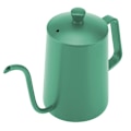 Miniatyrbild 8 av 8: 600 ml rostfritt stål kaffekanna gåshals pip tekanna med termometer (grön)