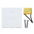 Miniatyrbillede 1 af 8: Smart WIFI-afbryder 3-vejs 86-type vægkontakt med hærdet glaspanel EU-stik 100 til 240V hvid
