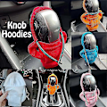 Miniatyrbild 4 av 5: Växelspaksknopp Hoodie Skydd - 2st Mjuk Sweatshirt för Biltillbehör gul-röd-rosa-blå 8st