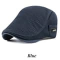 Cabbie Flat Cap Andningsbar Mesh Newsboy Basker Ivy Keps Mörkblå Dark blue