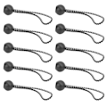 Miniatyrbillede 2 af 8: 10 stk. teltklips fastgørelseskugleklips kugle bungee-snore med elastisk snor til baldakintelt sort og hvid