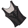 Miniatyrbillede 2 af 8: Åndbar Kvinde Vægttab Korset Høj Elastisk Talje Slankning Body Shaping Bodysuit SortM