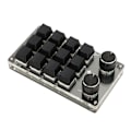 Miniatyrbild 6 av 8: 12-tangenters mekaniskt tangentbord stödjer trådbunden USB trådlös Bluetooth DIY programmerbar röd switch makro tangentbord med 2 knappar för spel