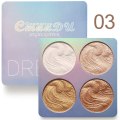 Miniatyrbilde 1 av 8: 4 Farger Highlight Palette 3D Body Glitter Highlighter Powder Profesjonell sminke Ansikt og kropp lysner Kosmetikk Highlight Contour A A