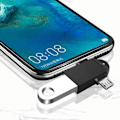 Miniatyrbild 5 av 8: OTG-adapter 3 i 1 Typ C till USB 3.0 hona Aluminiumlegering Universell för Android Svart med snöre