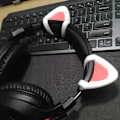 Miniatyrbilde 4 av 5: Ørepynt i silikon for HyperX Cloud/Cloud II/Cloud-hodesett med justerbar montering - søte og dekorative øretelefontilbehør