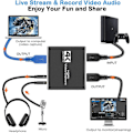 Miniatyrbilde 3 av 5: Opptakskort, Videoopptakskort med Mikrofon 4K HDMI Loop-Out, 1080p 60fps - Videoopptaker for Gaming/Live Streaming, Videokonferanser, Fungerer f