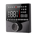 Miniatyrbillede 3 af 8: Smart termostat drejeknap design LCD farve display panel digital termostat til sauna rum gulvvarmesystem sort