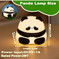 Miniatyrbillede 3 af 5: Sød Panda Natlampe, LED Squishy Nyhed Dyre Natlampe, 3 Niveauer Dæmpbar Børnelampe, Panda Huahua_SZXM