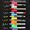 Miniatyrbillede 2 af 5: 8 stk. Kridtmarkør Pen Tusser til Whiteboard 6mm Reversibel Rund & Mejselspids Fluorescerende Markører Overstregningstusser