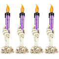 Miniatyrbild 2 av 8: 4 st Halloween Ljusstake Ljus Simulation Flamma Ond Hand Bar Layout Dekoration