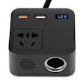 Miniatyrbild 3 av 8: 150W Bilomvandlare Spänningsomvandlare Transformator QC3.0 USB-laddare 12V till 220V