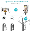Miniatyrbillede 2 af 5: Selfie Stick Tripod Bluetooth, 45 tommer Telefon Tripod, Iphone Stand Tripod