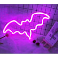 Miniatyrbild 3 av 5: Neonljus, LED-fladdermusformad skyltdekorationslampa, väggdekoration för jul, födelsedagsfest, barnrum, vardagsrum, bröllopsfestdekor (rosa färg)