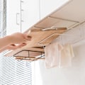 Miniatyrbilde 3 av 5: hengende oppbevaringshyller under hylle oppbevaringskurv under skap skjærebrett stativ brødkurv under skap hylle tråd oppbevaringsstativ metall