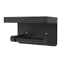 Miniatyrbillede 2 af 8: Toiletpapirholder med hylde i rustfrit stål, minimalistisk stil, vægmonteret, vandtæt toiletpapirrulleholder til badeværelse K9 Hem Black
