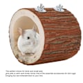 Miniatyrbillede 5 af 6: Fugletræhulsrede Lille kæledyr Naturligt trælegetøjsskjul til hamsteregern papegøje