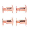Miniatyrbillede 4 af 8: 90 sæt bogbindningsskruer ensartet belægning buede overflader galvanisering behandling metal søm nitter studs til DIY læder guld