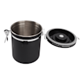 Miniatyrbillede 4 af 8: 1,5L Kaffebeholder Kaffebeholder med Ske Dato Tracker Rustfrit Stål Alsidig Lufttæt Fødevareopbevaringsbeholder til Køkken Sort