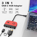 Pikkukuva 5 / 5: USB Type C - HDMI-sovitin Switchille 3 in 1 USB -C Hub USB 3.0 PD -latauksella 4K HDMI-muunnin Nintendo Switchille/Switch OLED:lle, MacBook Pro Samsungille