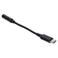 Pikkukuva 3 / 8: USB-C - 3,5 mm:n naaraspuhelinliitinsovitin, tyypin C kuulokeliitinsovitin, Aux-ääni, nailonpunottu kaapeli, musta