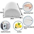 Miniatyrbillede 2 af 5: Halvmåne fodstøtte, memory foam fodstøtte pude, hvid
