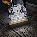 Miniatyrbild 4 av 5: Rektangulär Massiv Bok Trä LED-bas För Resin Bokstavslampa Akrylglas Resin Konst Trä Ljusdisplay Bas LED-stativ Dropship Varmt Ljus