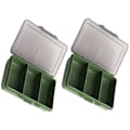 Miniatyrbillede 8 af 8: 2 stk. fiskekrog agn gadget boks mini PP opbevaringsboks etui til fiskegrej tilbehør 3 rum