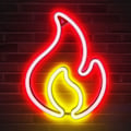 Pikkukuva 2 / 3: Liekki Neon-kyltti - Punainen ja Keltainen LED-valo Seinäkoristeeksi