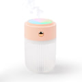 Miniatyrbillede 2 af 5: Mini farverig luftfugter farvelampe natlampe 250ml kontor soveværelse let at bære, (pink)