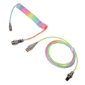 Pikkukuva 7 / 8: Pelinäppäimistön kaapelin gradienttivärinen RGB-valaisin räätälöity mekaaninen näppäimistö sisäänvedettävä USB C -kierrejousikaapeli, tyyppi 1