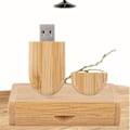 Miniatyrbild 5 av 8: Ovalt träskal USB 3.0 Flash Memory Drive lagringssticka med box U Disk 32GB