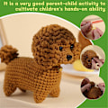 Pikkukuva 2 / 2: DIY Teddy-koiran virkkauspakkaus neulelangalla, neuloilla, pehmolelu, helppo