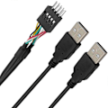 Miniatyrbillede 3 af 5: 1 stk. Du Pont 9-pins han til USB A 2.0 han forlængerkabel 50 cm stik 2,54 mm
