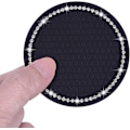 Pikkukuva 2 / 5: 4 pakkauksen liukumattomat universal automukinpidikelasinaluset - PVC-autonaluset ajoneuvojen sisätiloihin - Crystal Cup Mats (halkaisija 2,75), musta