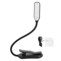 Miniatyrbild 1 av 8: Klippbar läslampa flexibel svanhalsdesign USB-laddning stark plastklämma på boklampa för säng resor kontor
