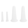 Miniatyrbillede 1 af 8: 4 stk. silikone massagekop fugtabsorptionskrukke ansigtskop kropssundhedspleje hvid 2 stor 2 lille