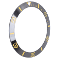 Miniatyrbild 3 av 8: Keramisk watch Insert Armbandsur Bezel Insert Loop Ring Ersättningsdelar (svart+guld)