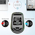 Pikkukuva 3 / 5: (Musta 2.4G Dual-Mode Bluetooth 5.1 Langaton Hiiri, USB-lataus