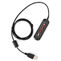 Pikkukuva 2 / 8: H901 USB-liitäntä QD-kaapeliadapteri säädettävällä äänenvoimakkuudella Puhelinkeskuksen kuulokemikrofonisovitin 3,5 mm:n kuulokemikrofonilaitteille, punainen