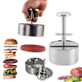 Miniatyrbillede 1 af 4: Justerbar Hamburgerform i Rustfrit Stål, Non-Stick, til Oksekød, Grøntsager og Burgere, BPA-Fri