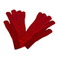 Miniatyrbillede 3 af 8: Vinterhandsker 2 Finger Eksponeret Design Akryl Fleece Ren Farve Lange Vinterstrikkede Handsker til Udendørs Indendørs Rød