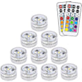 Miniatyrbillede 1 af 5: 10 stk. Mini Undervands LED Lys, Aled Light Undervandslys Vandtæt RGB Multicolor LED Lys Med 2 Fjernbetjeninger Til Swimmingpool