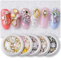 Miniatyrbilde 2 av 5: 7 Esker 3D Neglekunst Rhinestones Dekorasjonssett Neglebor Manikyr Smykker Blandet Neglekunst Rhinestone