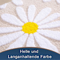 Miniatyrbild 5 av 5: Vit Blomma Beige Badrumsmatta Khakifärg - 50 x 80cm Halkfri Badrumsmatta Mjuk Mikrofiber Maskintvättbar Hållbar Superabsorberande För Vardagsrum