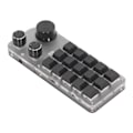 Miniatyrbild 8 av 8: 15 tangenter 3 knappar programmerbar knappsats trådbunden USB trådlös Bluetooth blå switch mini makro mekaniskt spelande tangentbord