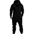Miniatyrbillede 3 af 4: Vintermænds Sort Hættetrøje Zip Up Onesie Jumpsuit