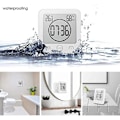 Miniatyrbild 2 av 5: Vit Badrumsklocka, Vattentät Touchkontroll Duschklocka, LCD Digital Alarm, Hygrometer Termometer, Nedräkningstimer, Batteridriven, för Kök