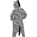 Pikkukuva 5 / 5: Funziez! Aikuisten pehmoeläin ja merieläin Halloween-asu Medium Zebra
