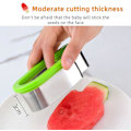 Miniatyrbilde 5 av 5: 2 Stykker Vannmelonkutter Melon Kutter For Kreativ Ispinne Rustfritt Stål Kutter For Diy Fruktkjeksverktøy 6.15 Grønn